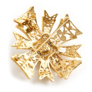 Vintage Kenneth Jay Lane Maltese Crown brooch - Image 4