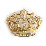 Kenneth Jay Lane Antique Crown brooch
