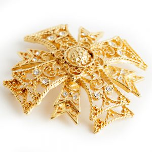 Vintage Kenneth Jay Lane Maltese Crown brooch - Image 5