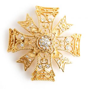 Vintage Kenneth Jay Lane Maltese Crown brooch - Image 6