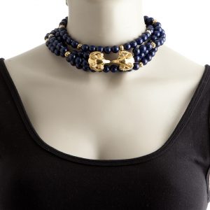 Kenneth Jay Lane Capricorn Dark Blue necklace - Image 6