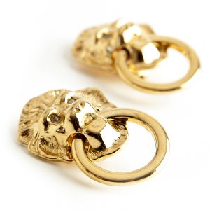 Kenneth Jay Lane Lion clip earrings - Image 2