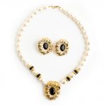 Kenneth Jay Lane pearled flower set