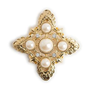 Kenneth Jay Lane Maltese pearl brooch