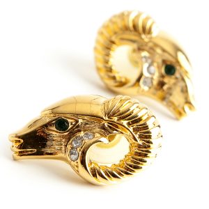 Kenneth Jay Lane Ram earrings - Image 6