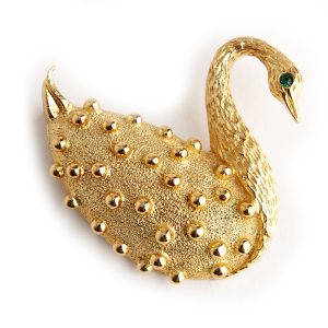 Kenneth Jay Lane Swan brooch