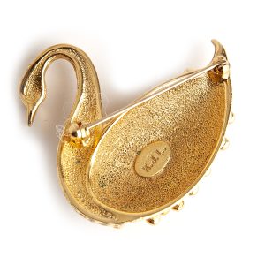 Kenneth Jay Lane Swan brooch - Image 2