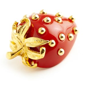 Kenneth Jay Lane Strawberry brooch - Image 2
