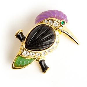 Kenneth Jay Lane Hummingbird brooch