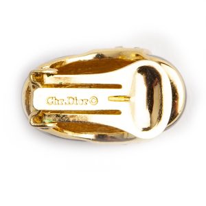 Christian Dior Rectangular Enemal Crystal clip on earrings - Image 3
