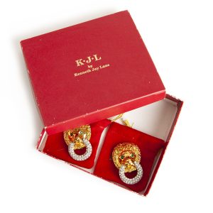 Kenneth Jay Lane Lion earrings - Image 2