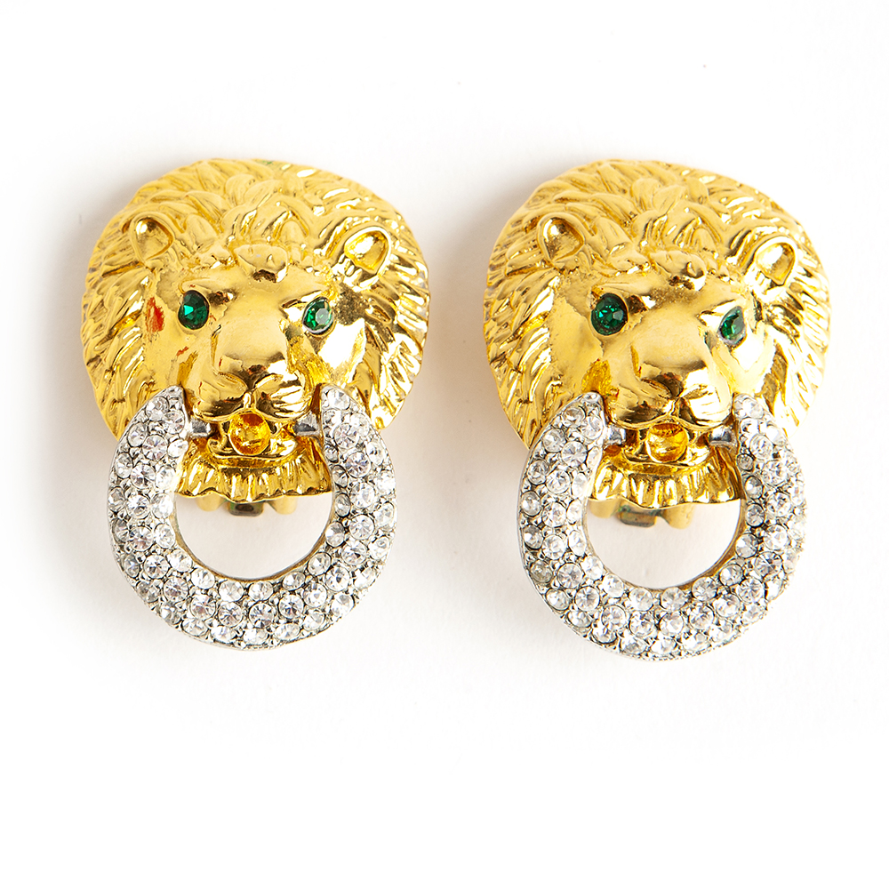 IMG_2028 Kenneth Jay Lane Lion earrings - Image 1