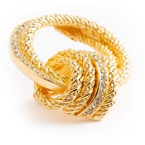 Chr. Dior chrystal knot brooch - Image 3