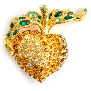 Kenneth Jay Lane strawberry fruit brooch