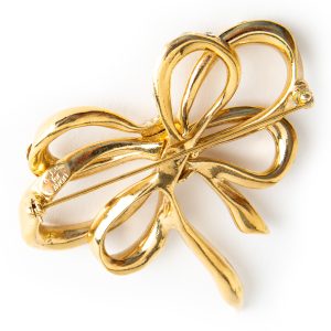 Kenneth Jay Lane gold bow brooch - Image 3