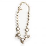 Oscar de la Renta gold pearled necklace